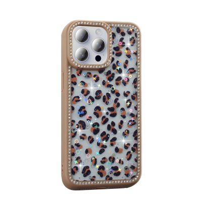 Apple iPhone 15 Pro Max Case Stone and Glitter Design Zore Azra Cover - 5