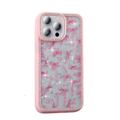 Apple iPhone 15 Pro Max Case Stone and Glitter Design Zore Azra Cover - 7
