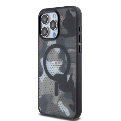 Apple iPhone 15 Pro Max Case TUMI Original Licensed Frosted Transparent Mesh Camouflage Patterned Cover with Magsafe Charging Feature - 2