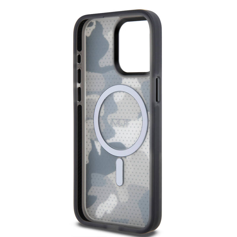 Apple iPhone 15 Pro Max Case TUMI Original Licensed Frosted Transparent Mesh Camouflage Patterned Cover with Magsafe Charging Feature - 6