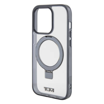 Apple iPhone 15 Pro Max Case TUMI Original Licensed Magsafe Charging Feature Metal Logo Ring Stand Silicone Cover - 7