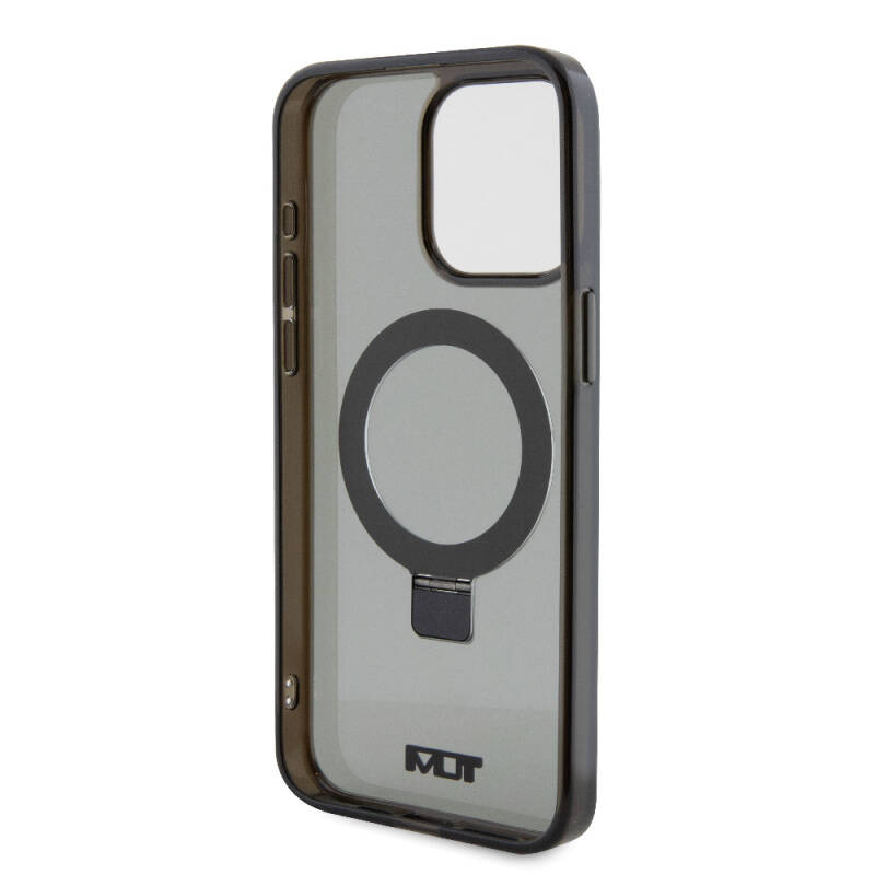 Apple iPhone 15 Pro Max Case TUMI Original Licensed Magsafe Charging Featured PC TPU Metal Logo Ring Stand Cover - 7