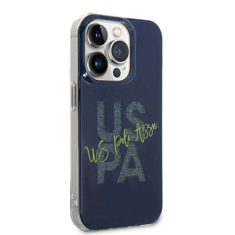 Apple iPhone 15 Pro Max Case U.S. Polo Assn. Original Licensed Glitter Glossy Alphabet Design Cover - 21