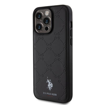 Apple iPhone 15 Pro Max Case U.S. Polo Assn. Original Licensed HS Patterned Printing Logo Faux Leather Cover - 2