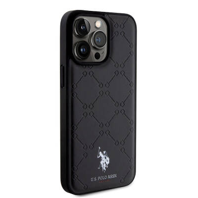 Apple iPhone 15 Pro Max Case U.S. Polo Assn. Original Licensed HS Patterned Printing Logo Faux Leather Cover - 4