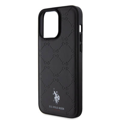 Apple iPhone 15 Pro Max Case U.S. Polo Assn. Original Licensed HS Patterned Printing Logo Faux Leather Cover - 6