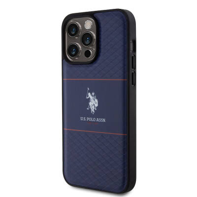 Apple iPhone 15 Pro Max Case U.S. Polo Assn. Original Licensed Leather Stripe Logo Design Cover - 11