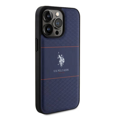 Apple iPhone 15 Pro Max Case U.S. Polo Assn. Original Licensed Leather Stripe Logo Design Cover - 13