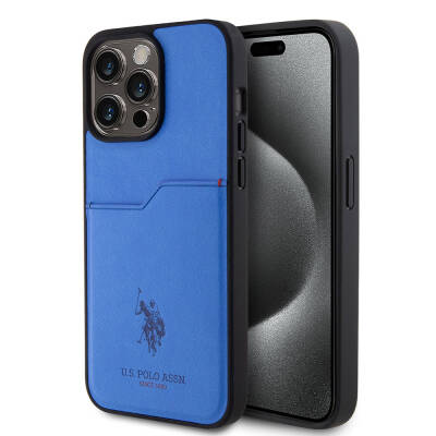 Apple iPhone 15 Pro Max Case U.S. Polo Assn. Original Licensed Printing Logo PU Card Holder Cover - 1