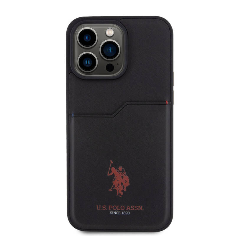 Apple iPhone 15 Pro Max Case U.S. Polo Assn. Original Licensed Printing Logo PU Card Holder Cover - 12