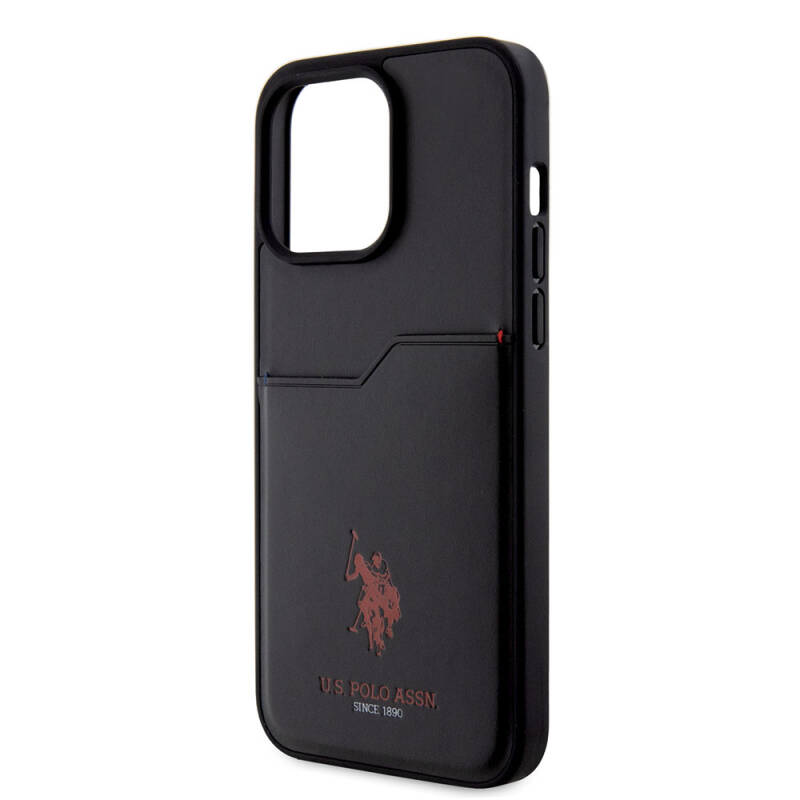 Apple iPhone 15 Pro Max Case U.S. Polo Assn. Original Licensed Printing Logo PU Card Holder Cover - 15