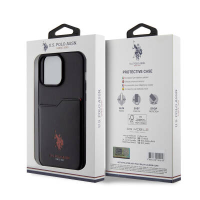 Apple iPhone 15 Pro Max Case U.S. Polo Assn. Original Licensed Printing Logo PU Card Holder Cover - 17