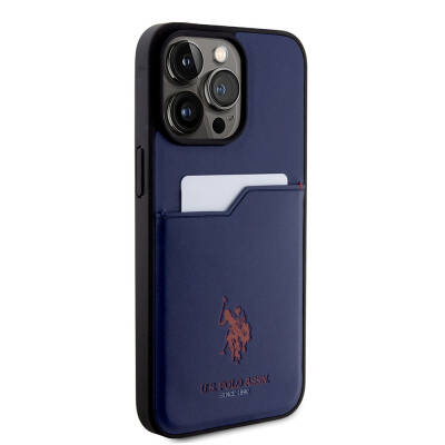Apple iPhone 15 Pro Max Case U.S. Polo Assn. Original Licensed Printing Logo PU Card Holder Cover - 21
