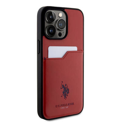 Apple iPhone 15 Pro Max Case U.S. Polo Assn. Original Licensed Printing Logo PU Card Holder Cover - 29