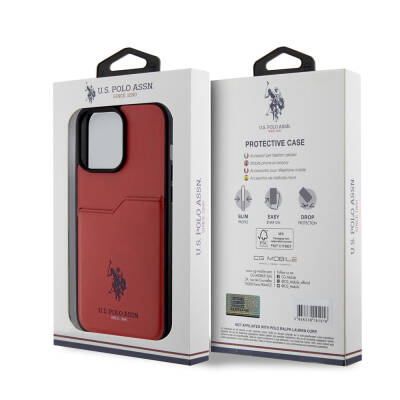 Apple iPhone 15 Pro Max Case U.S. Polo Assn. Original Licensed Printing Logo PU Card Holder Cover - 33