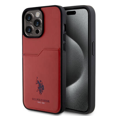Apple iPhone 15 Pro Max Case U.S. Polo Assn. Original Licensed Printing Logo PU Card Holder Cover - 26