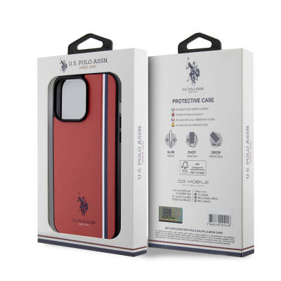 Apple iPhone 15 Pro Max Case U.S. Polo Assn. Original Licensed Three Color Stripe Design Print Logo Cover - 9