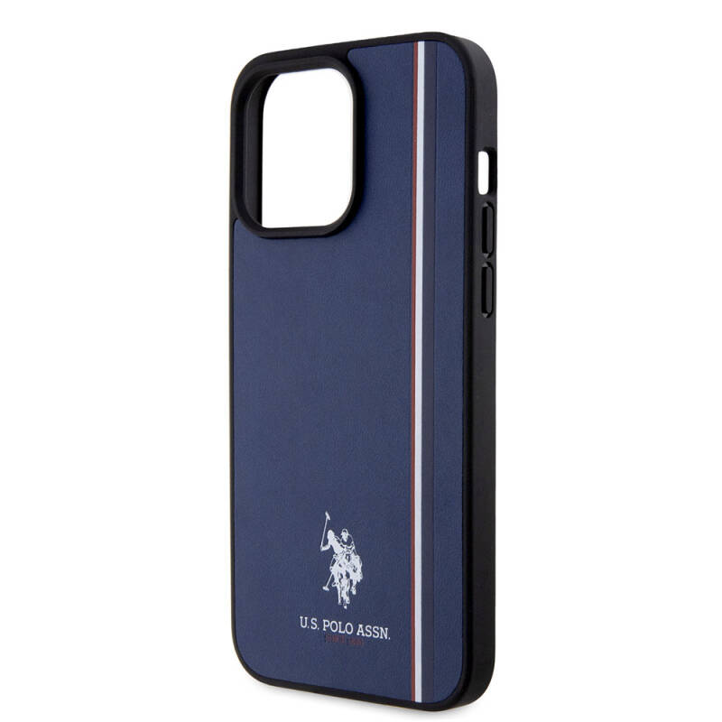 Apple iPhone 15 Pro Max Case U.S. Polo Assn. Original Licensed Three Color Stripe Design Print Logo Cover - 23