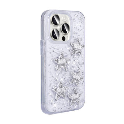 Apple iPhone 15 Pro Max Case with Airbag Glitter Back Surface Zore Shimmer Silicone Cover - 6