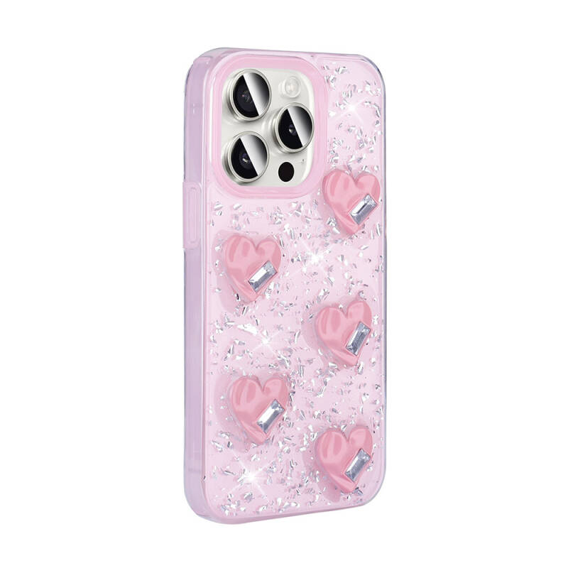 Apple iPhone 15 Pro Max Case with Airbag Glitter Back Surface Zore Shimmer Silicone Cover - 10