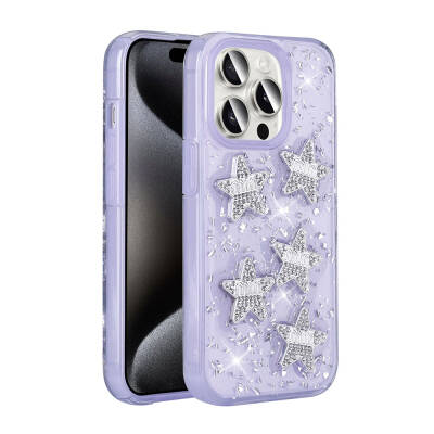 Apple iPhone 15 Pro Max Case with Airbag Glitter Back Surface Zore Shimmer Silicone Cover - 12