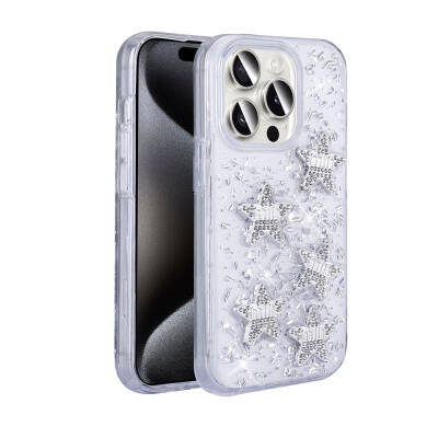 Apple iPhone 15 Pro Max Case with Airbag Glitter Back Surface Zore Shimmer Silicone Cover - 14