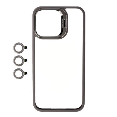 Apple iPhone 15 Pro Max Case with Camera Lens Protection and Stand Zore Clone Lens Cover - 9
