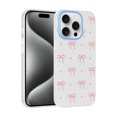 Apple iPhone 15 Pro Max Case with Camera Protector, Patterned Zore Clip Cover - 1