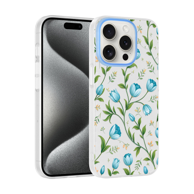 Apple iPhone 15 Pro Max Case with Camera Protector, Patterned Zore Clip Cover - 2