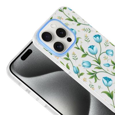 Apple iPhone 15 Pro Max Case with Camera Protector, Patterned Zore Clip Cover - 10