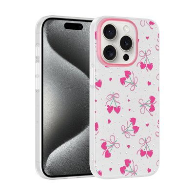 Apple iPhone 15 Pro Max Case with Camera Protector, Patterned Zore Clip Cover - 3
