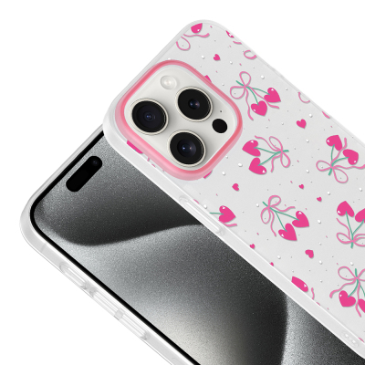 Apple iPhone 15 Pro Max Case with Camera Protector, Patterned Zore Clip Cover - 11