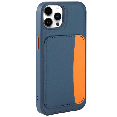 Apple iPhone 15 Pro Max Case with Card Holder Zore X-Card Silicone Cover - 9