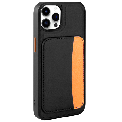 Apple iPhone 15 Pro Max Case with Card Holder Zore X-Card Silicone Cover - 11