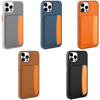 Apple iPhone 15 Pro Max Case with Card Holder Zore X-Card Silicone Cover - 17