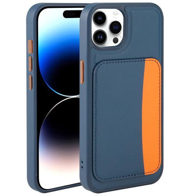 Apple iPhone 15 Pro Max Case with Card Holder Zore X-Card Silicone Cover - 5