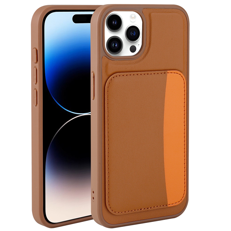 Apple iPhone 15 Pro Max Case with Card Holder Zore X-Card Silicone Cover - 6