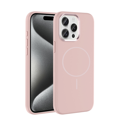 Apple iPhone 15 Pro Max Case with M-Safe Charging Feature, Metal Camera Frame, Zore Edi Silicone Cover - 2