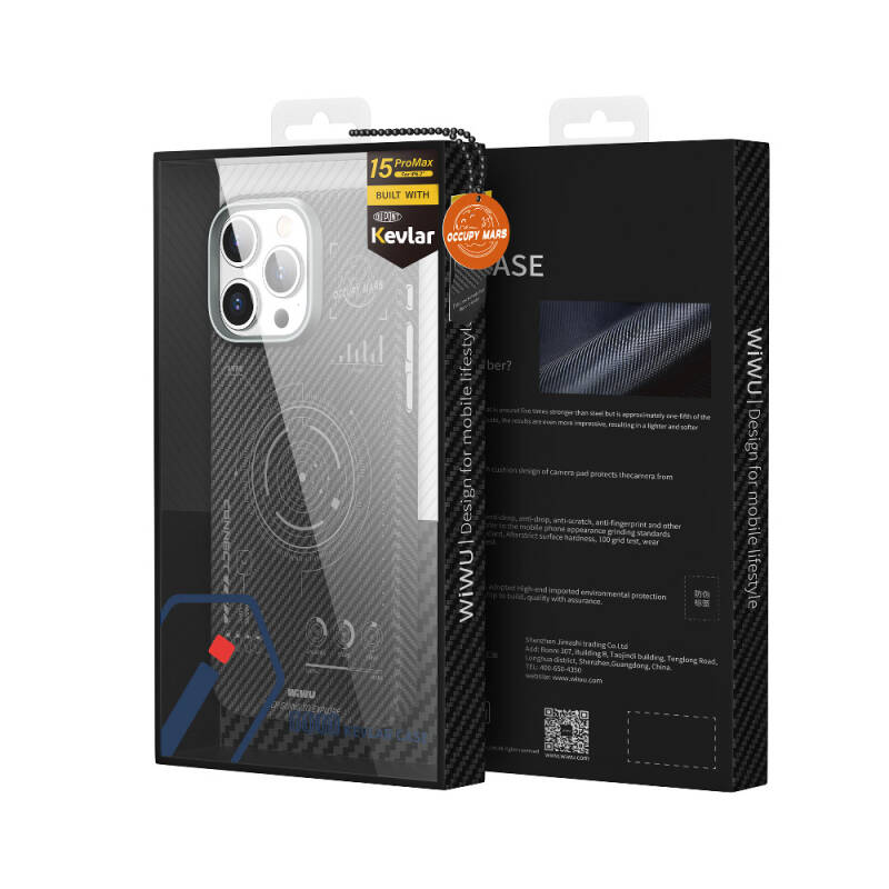 Apple iPhone 15 Pro Max Case Wiwu HHX-016 Carbon Fiber 600D Mars Kevlar Cover - 6
