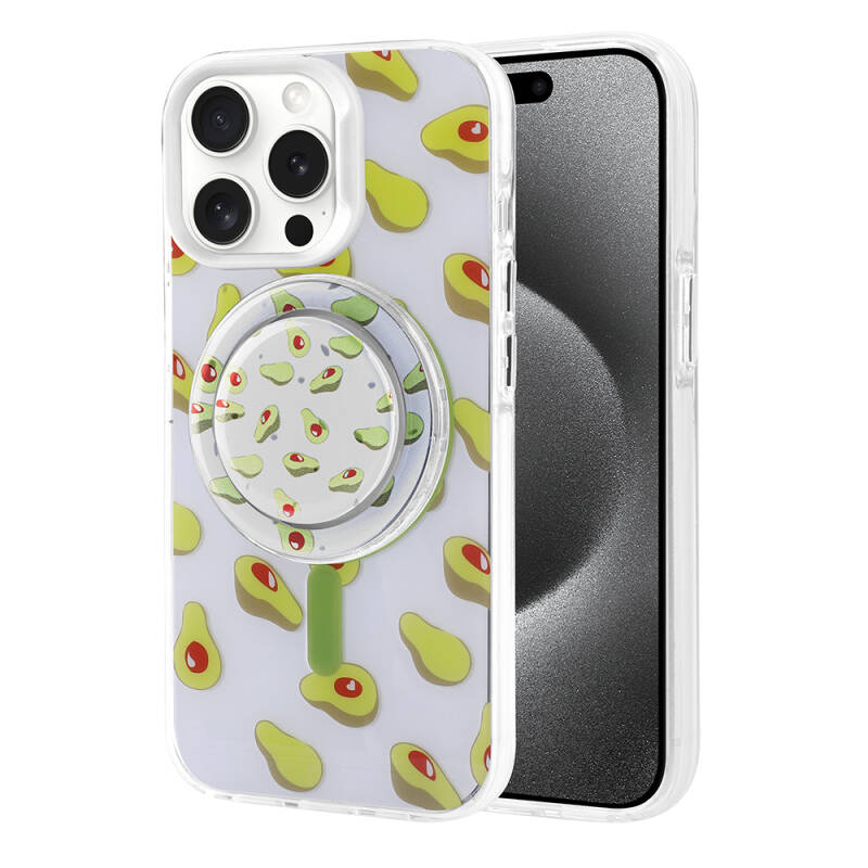 Apple iPhone 15 Pro Max Case Zore Tiktok Cover with Magsafe Charging Feature and Plug-in Pop Socket - 5