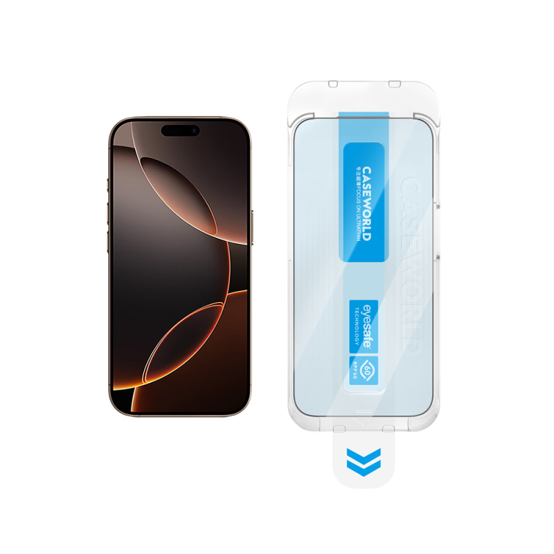 Apple iPhone 15 Pro Max CaseWorld Applicator Serisi 2.5D Eyesafe Mavi Işık Teknolojili 0.33mm Temperli Cam Ekran Koruyucu + Uygulama Aparatı - 6