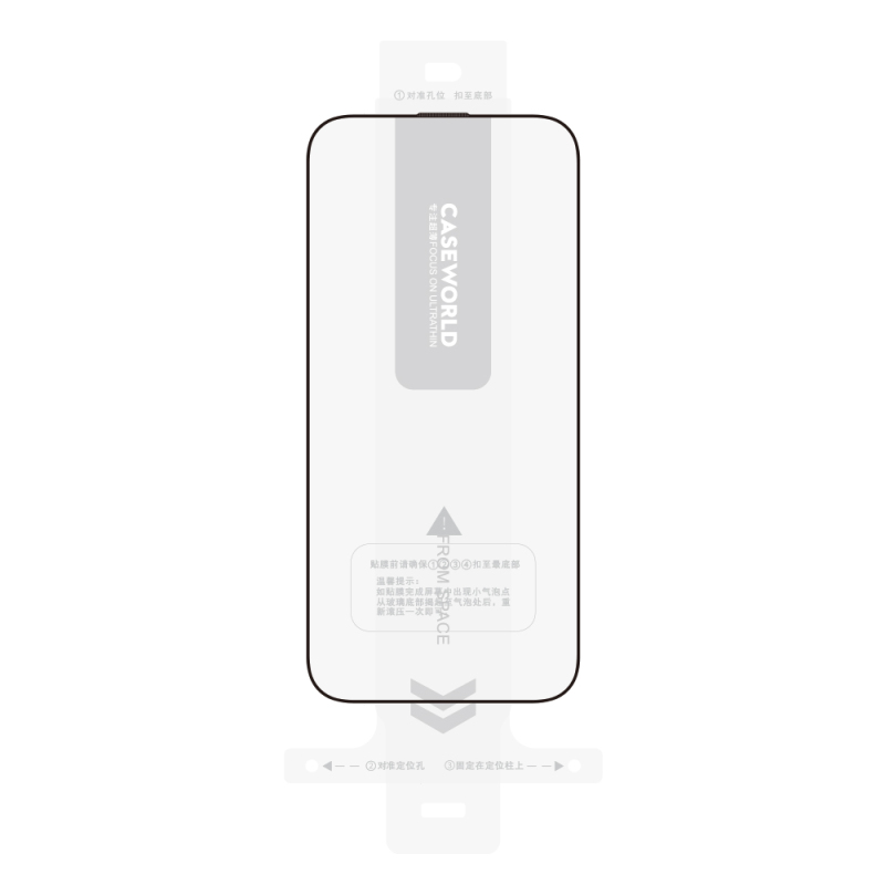 Apple iPhone 15 Pro Max CaseWorld Armor Serisi 0.15mm 3D Temperli Cam Ekran Koruyucu + Uygulama Aparatlı - 5
