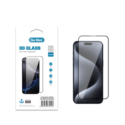 Apple iPhone 15 Pro Max Go Des OG Glass Antistatic Tempered Glass Screen Protector - 1