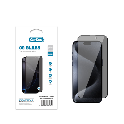Apple iPhone 15 Pro Max Go Des OG Glass Privacy Antistatic Tempered Glass Screen Protector - 2