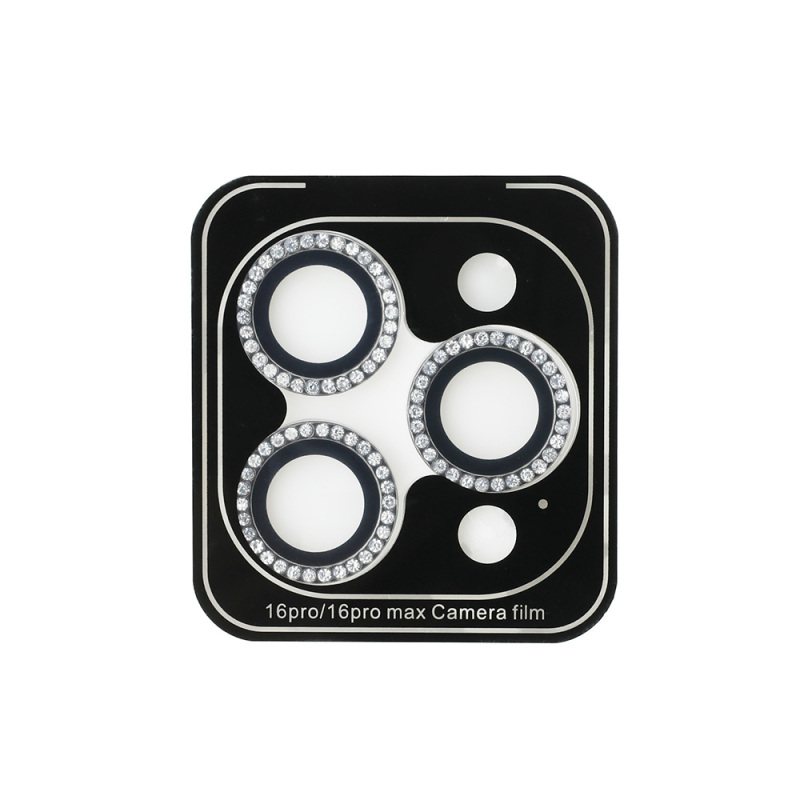 Apple iPhone 15 Pro Max Guess Orjinal Lisanslı Rhinestone Taşlı Lens Koruyucu - 4