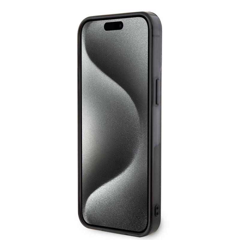 Apple iPhone 15 Pro Max Kılıf AMG Orjinal Lisanslı Çift Katmanlı Küçük Logolu Dörtgen Şerit Desenli Kapak - 5