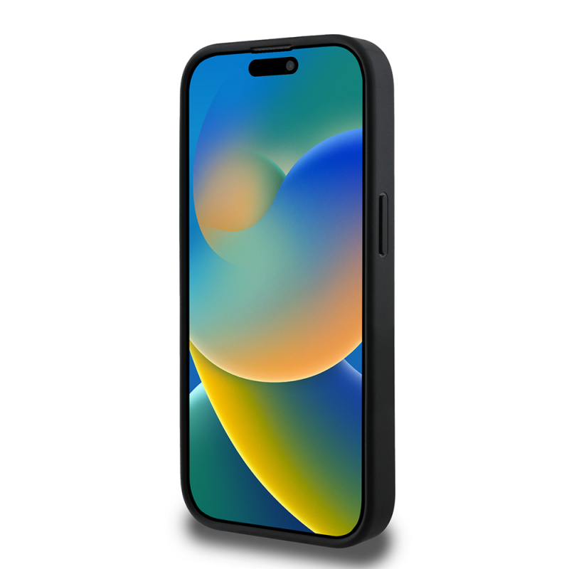 Apple iPhone 15 Pro Max Kılıf DKNY Orjinal Lisanslı M-safe Şarj Özellikli 3D Yazılı Grid Pattern Kapak - 7