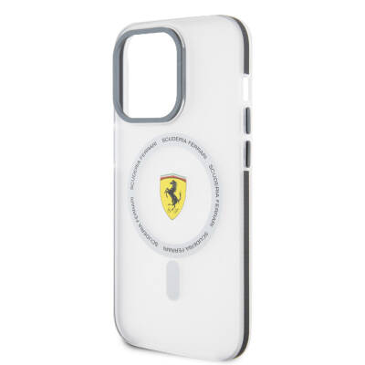 Apple iPhone 15 Pro Max Kılıf Ferrari Orjinal Lisanslı Magsafe Şarj Özellikli Kontrast Bumper SF Ring Kapak - 6
