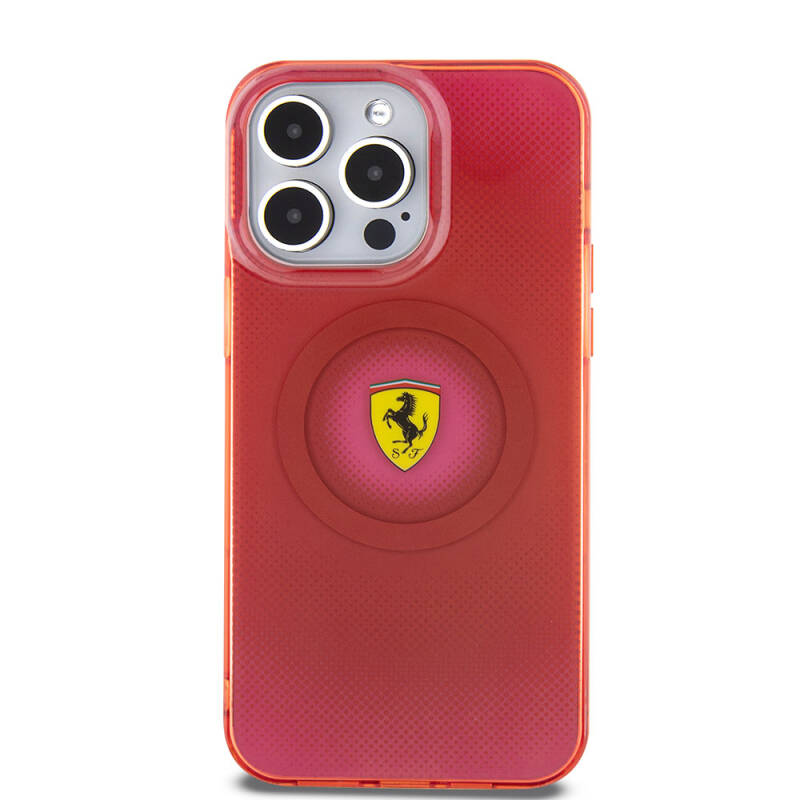 Apple iPhone 15 Pro Max Kılıf Ferrari Orjinal Lisanslı Magsafe Şarj Özellikli Parçalanan Noktalar Desenli Kapak - 20
