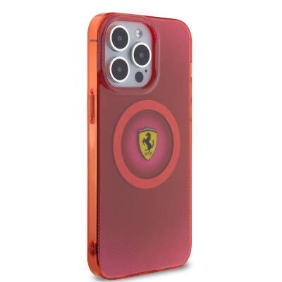 Apple iPhone 15 Pro Max Kılıf Ferrari Orjinal Lisanslı Magsafe Şarj Özellikli Parçalanan Noktalar Desenli Kapak - 21